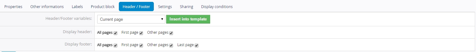 PDF Maker Header / Footer tab PDF Maker Header / Footer tab